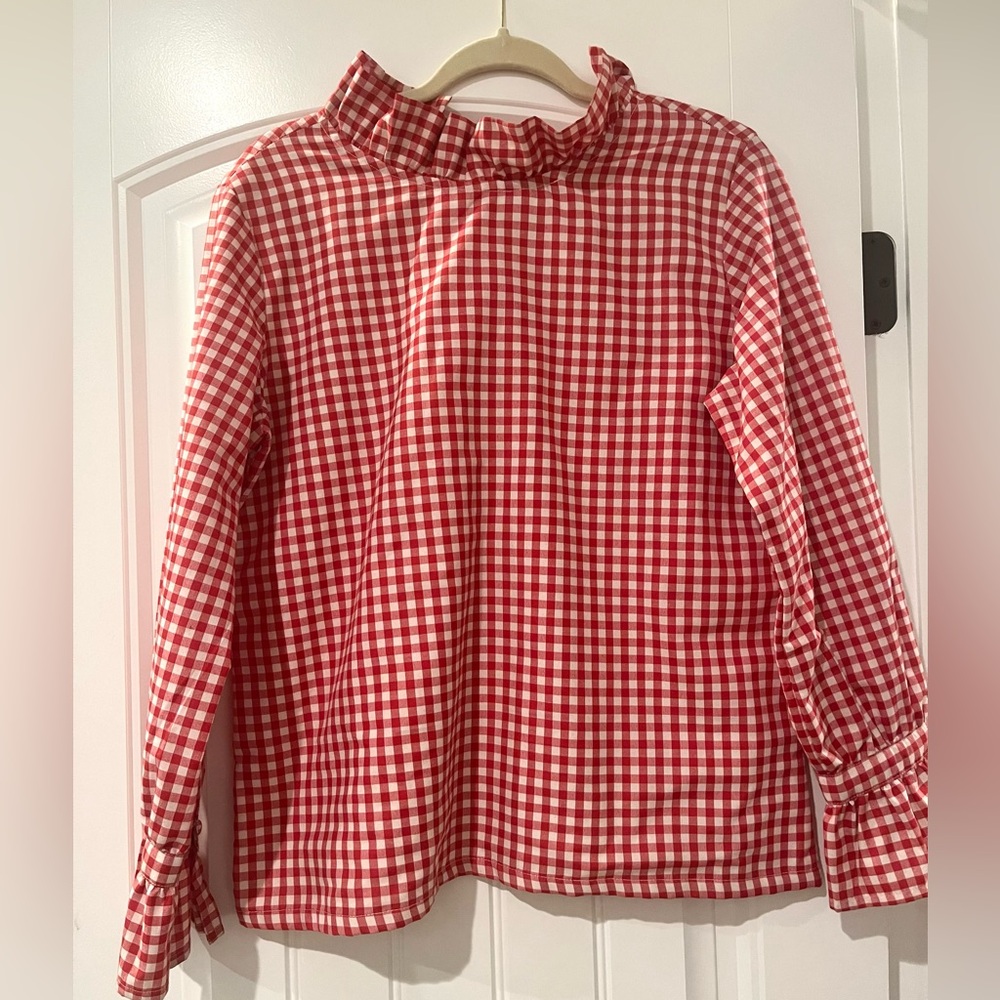 Elizabeth Wilson Red Gingham Top
